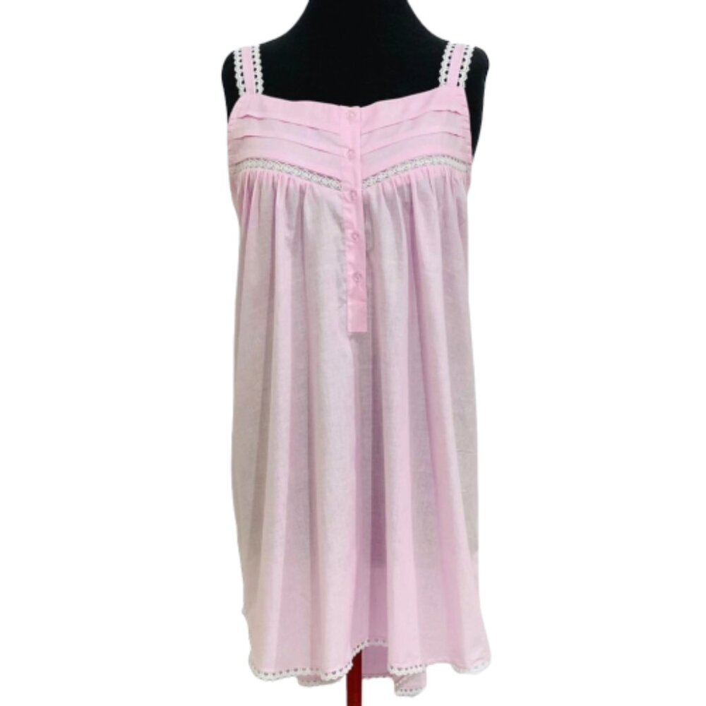 SoieRose 100% Cotton Pink Victorian Night Gown - SR1080